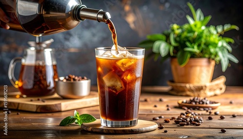 Iced coffee perfection, a symphony of flavors and visual delight, Cool and invigorating, the iced coffee experience unveiled