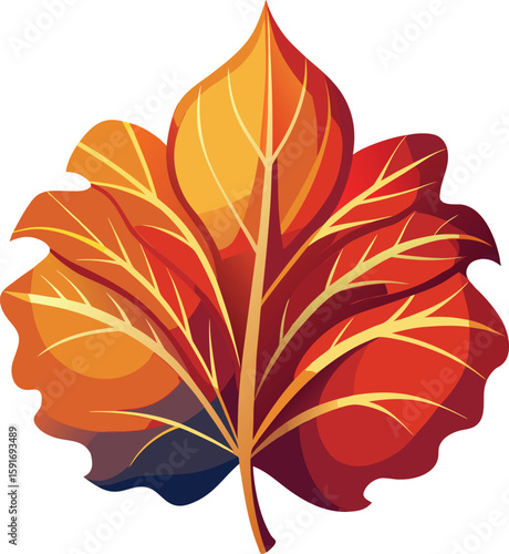 Autumnal Harmony A Vibrant Leaf Depiction with Warm Hues 