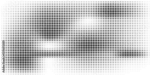 Wave halftone pattern. Halftone dots background. Vector