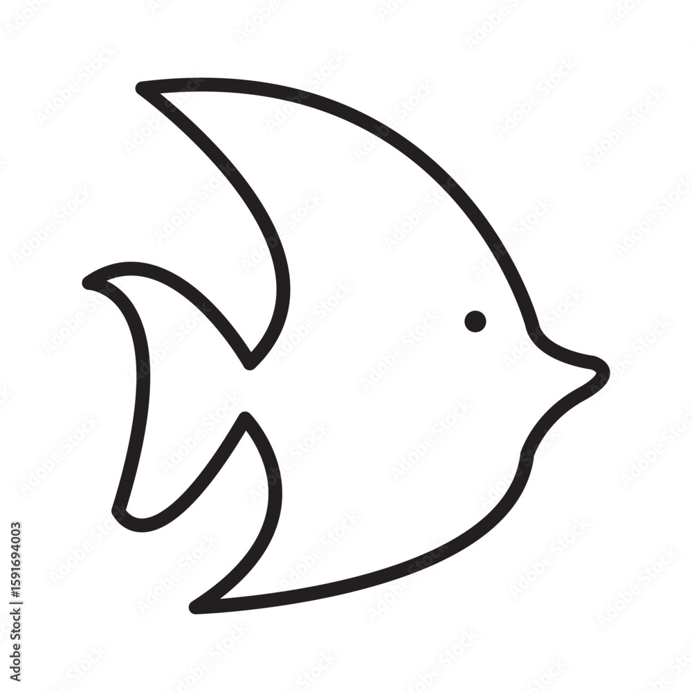 Obraz premium Fish icon with white background