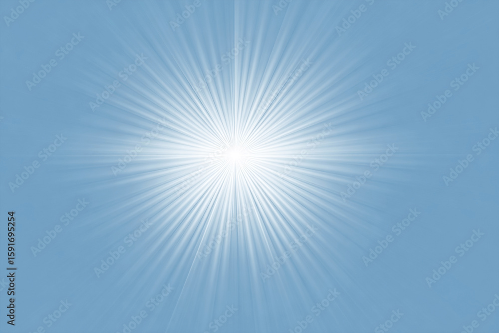 Fototapeta premium Starburst Radiates on Blue. Abstract background for marketing or design.