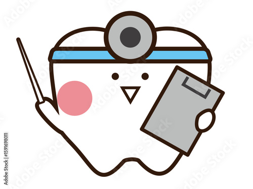 歯医者のかわいい歯のマスコットキャラクター