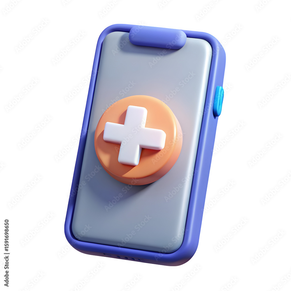 Fototapeta premium Mobile health app interface 3d rendered, isolated on transparent background