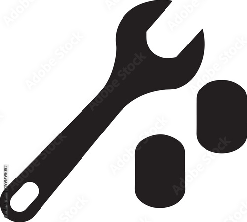 wrench and bolt 100% fully editable vector file.