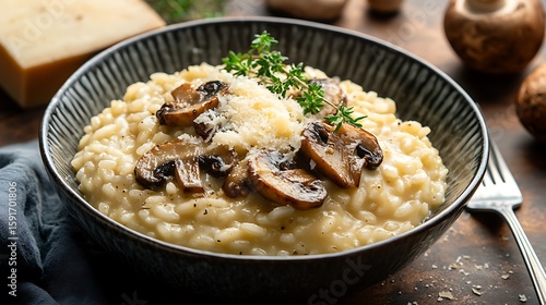 Creamy Mushroom Risotto with Fresh Herbs and Parmesan
