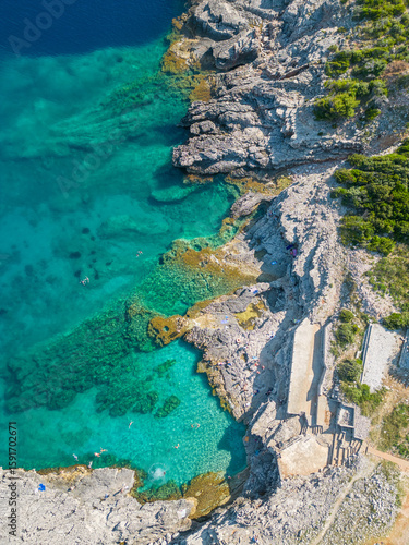 Aerial View of RT Veslo Camp and Rocky Beach