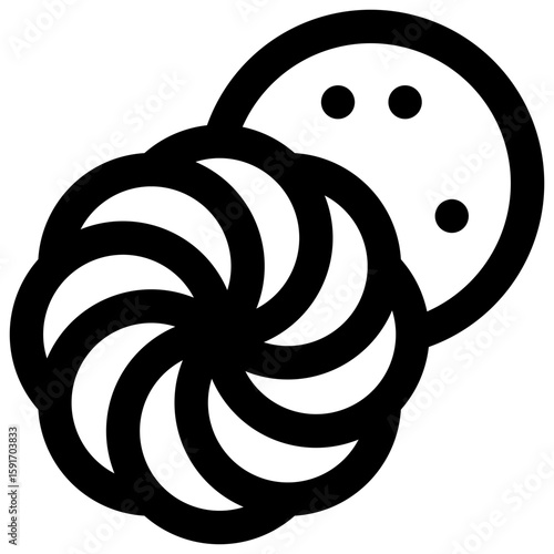 Butter cookies. Editable stroke vector icon.