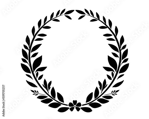 Frame with leaves. Beautiful round frame. Branch with leaves. Suitable for various needs	