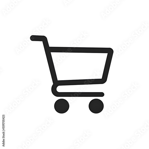 Shopping cart line art icon. a symbol of online shopping and e-commerce.
