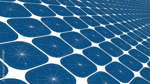 Blue solar panels pattern white renewable energy