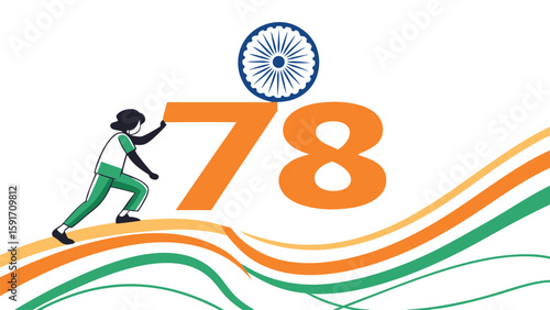 Indian independence day celebration illustration