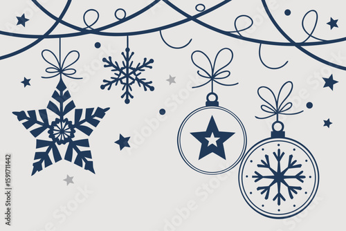 Shiny Silver and Blue Theme for New Year Party vector illustration