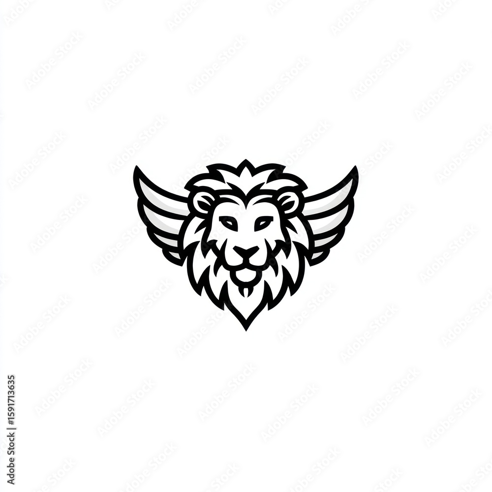 Obraz premium Lion with wings graphic