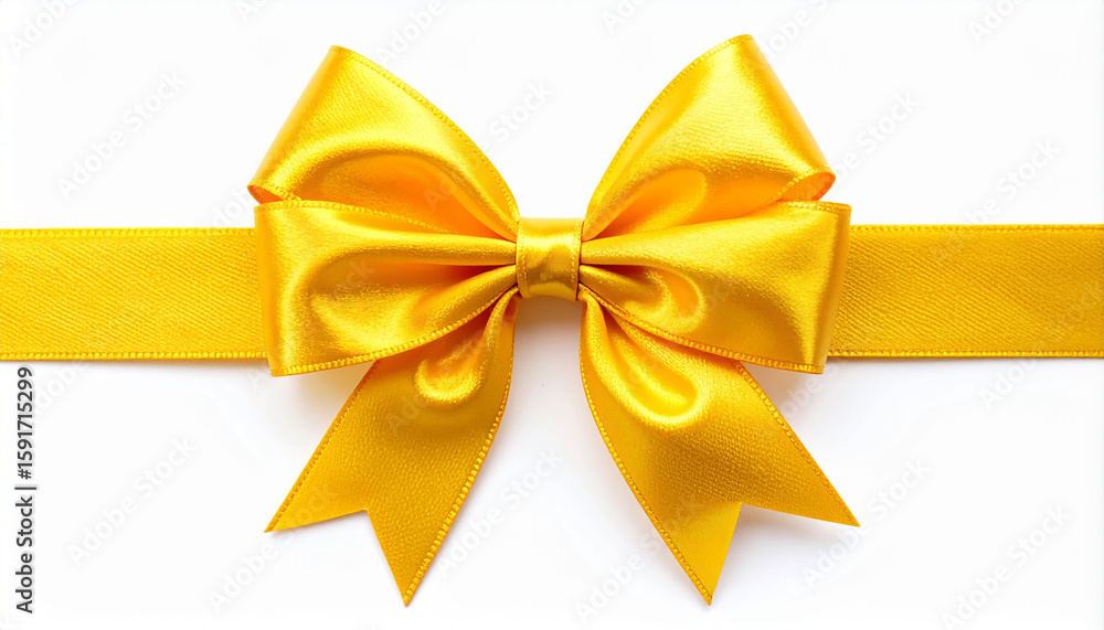 Glossy yellow bow isolated on white background. Glossy yellow bow isolated on white background.