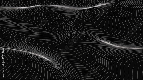 Wavy Lines Abstract Black White vector