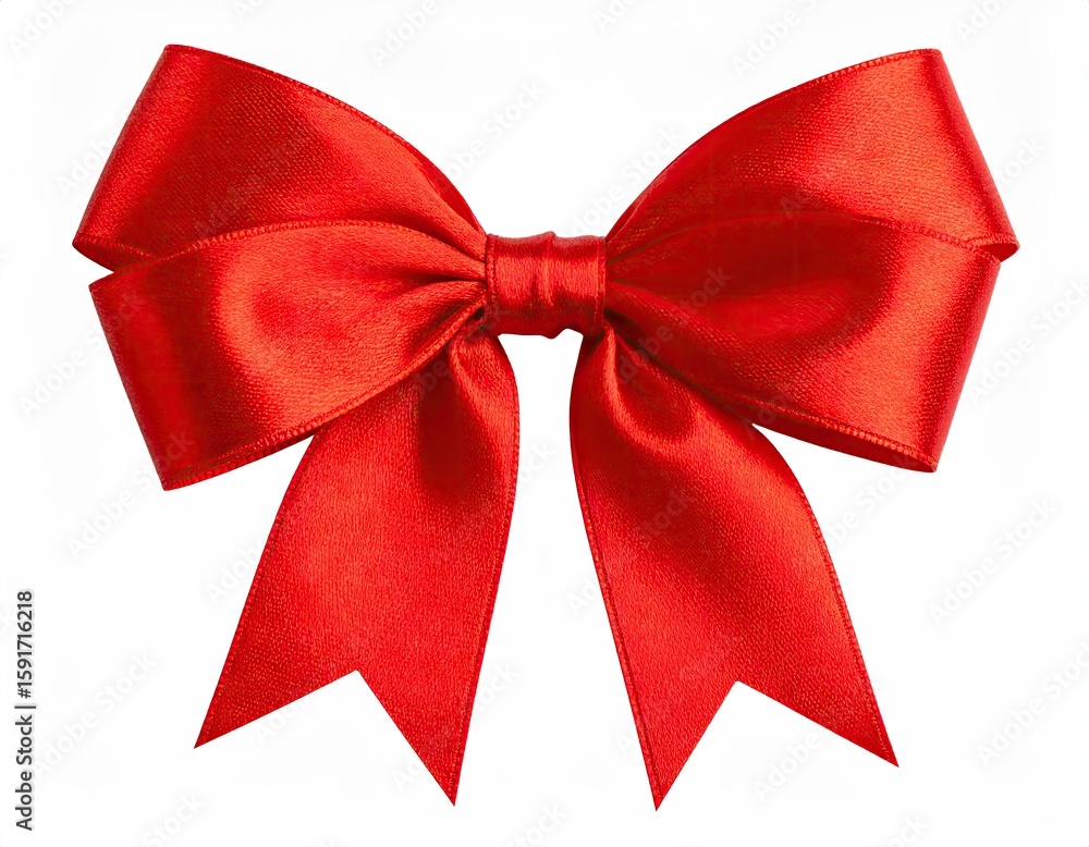 Naklejka premium Red satin ribbon bow on white background (1)