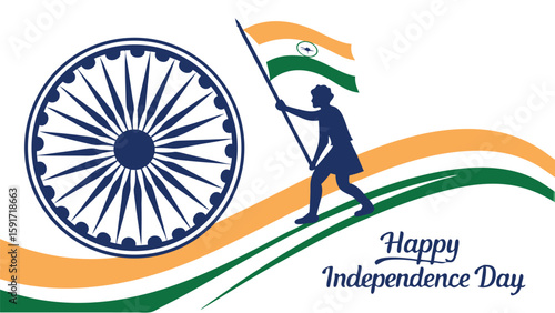 Indian flag independence day illustration