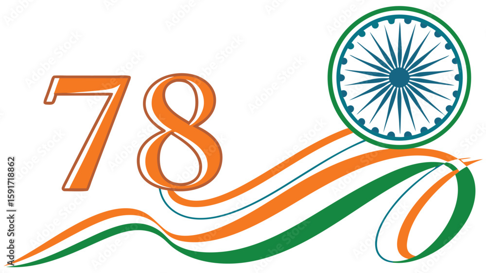 Obraz premium Indian flag theme 78 design