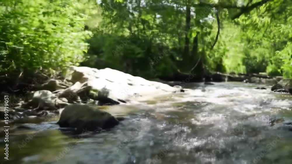Sunny forest stream Sunny forest stream