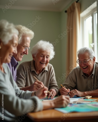 Senior adults enjoying activity together