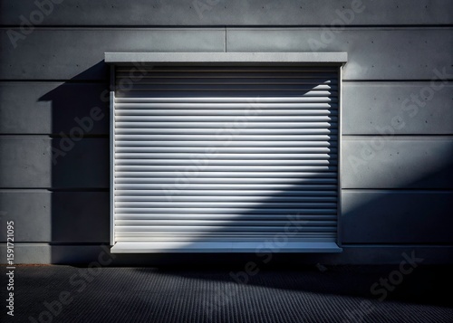 Silhouette Roller Shutter Gray Wall - Dramatic Architectural Photography