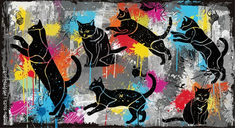 Naklejka premium Cats