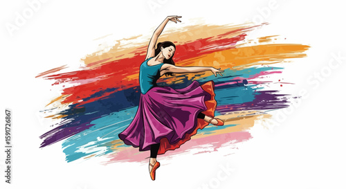 Girl in a colorful dress
