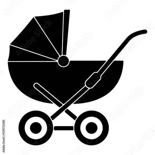 Baby stroller icon symbolizing newborn care and childhood transportation