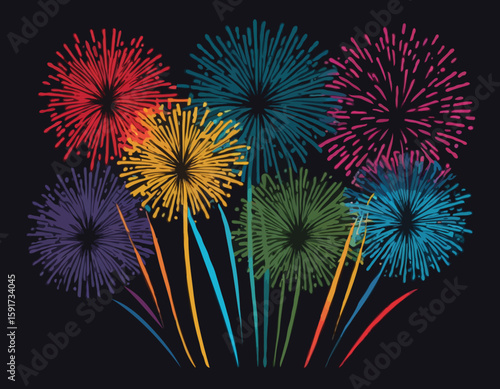 fireworks vector set