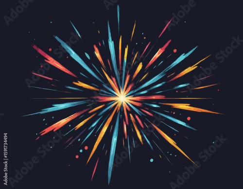 Transparent Fireworks Element. Sparkles Star. Radiance flash rays