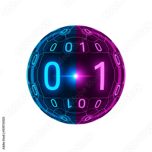 Abstract Qubit Bloch Sphere Vector | Futuristic Quantum Computing Technology Icon
