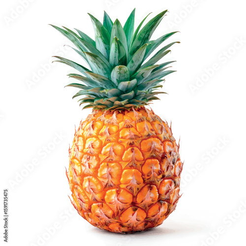 Pineapple isolate close-up. Orange juice. Pineapple banner. Pineapple slices. Tropical fruit.	