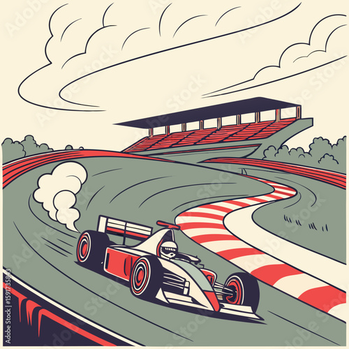 Motorsport car racing . Sports race concept