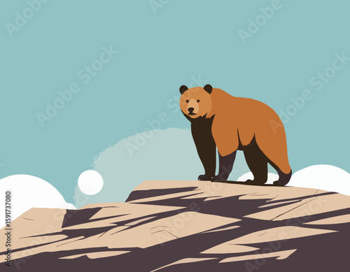 Ours brun sur une roche
