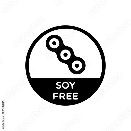 Icon representing soy free dietary information on transparent background  