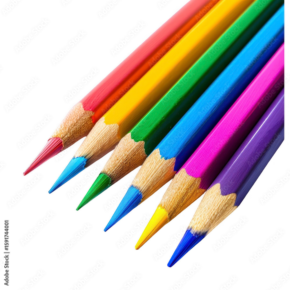 Colorful pencils in a vibrant array Colorful pencils in a vibrant array