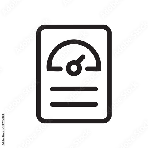 A black and white outline icon of a gauge or scale.