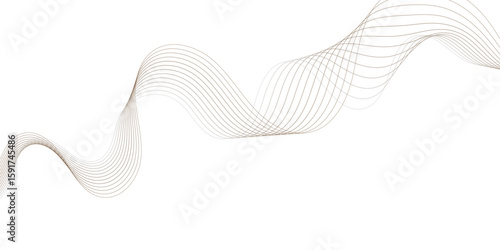 Abstract curve wave smooth brown line digital frequency flowing bland composite sound modern wave white background wallpaper design.