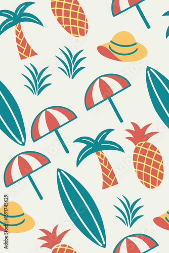 Tropical Summer Beach Pattern vacation