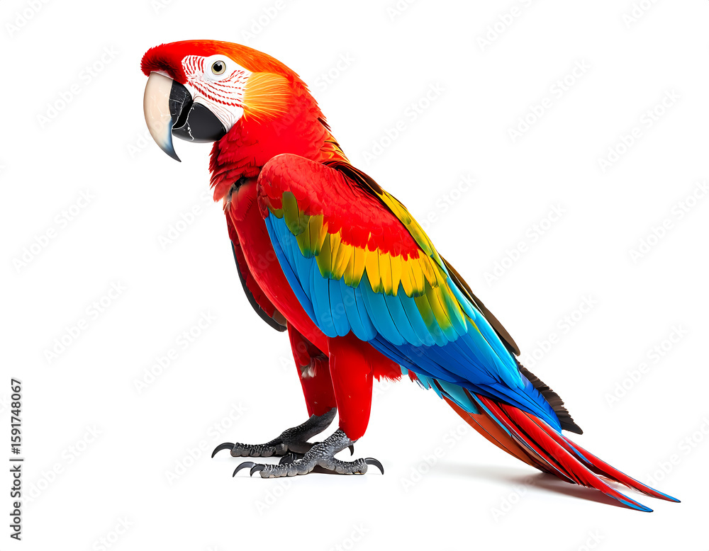 Obraz premium Parrot Isolated on White Background
