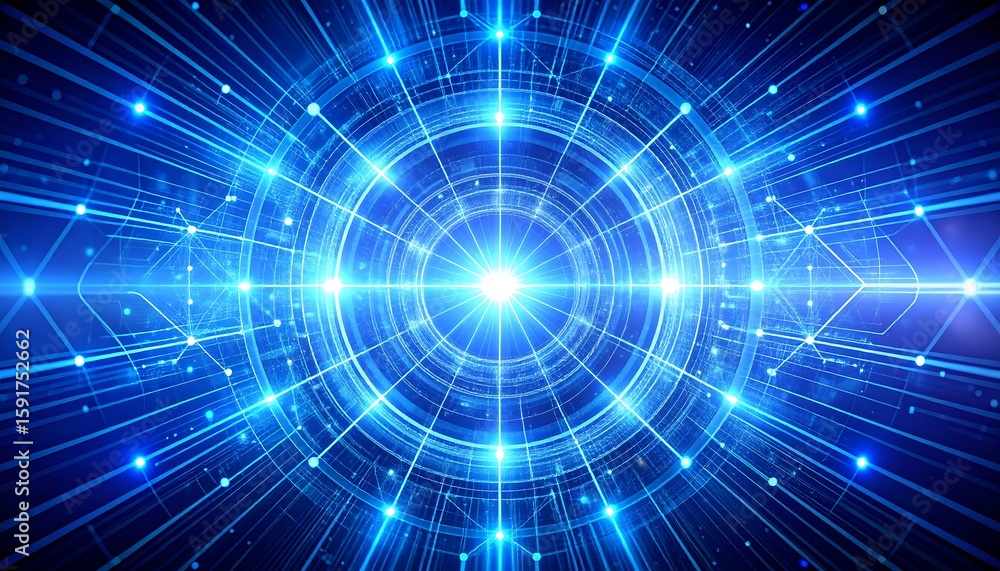 Obraz premium Abstract glowing blue circular design