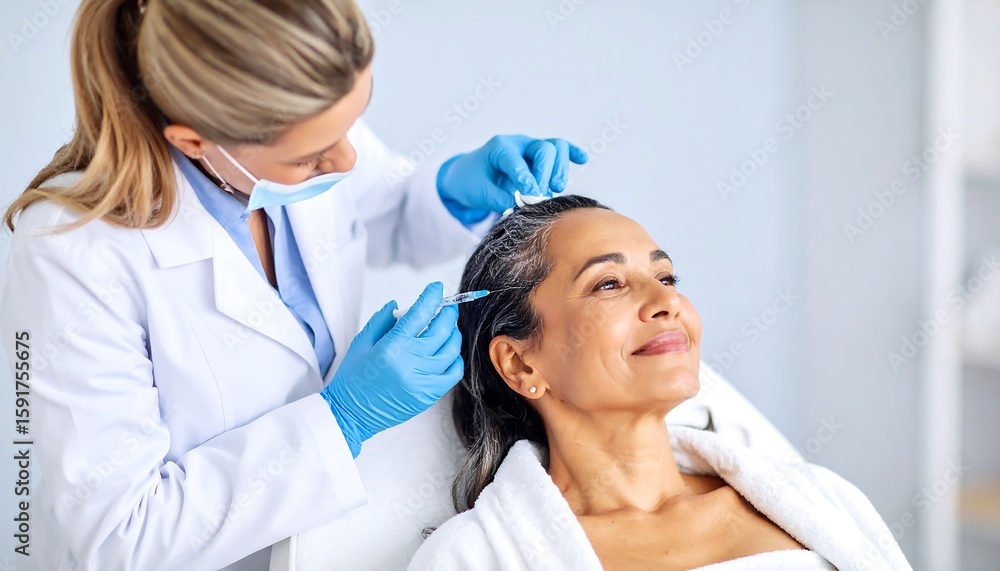 Naklejka premium Medical professional administering cosmetic injection