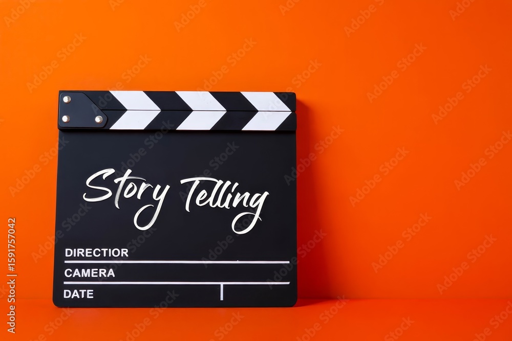Naklejka premium Story telling text title on film slate.