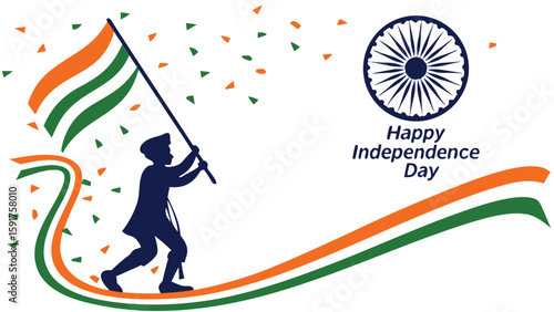 Indian independence day celebration silhouette
