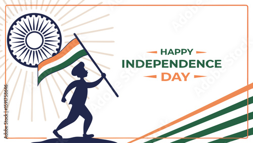 Indian independence day graphic illustration