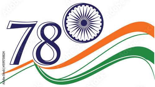 Indian independence day number 78 design