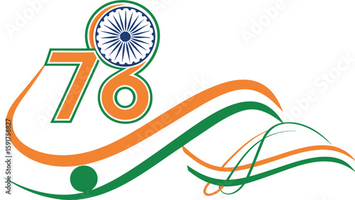Indian independence day number 78 graphic