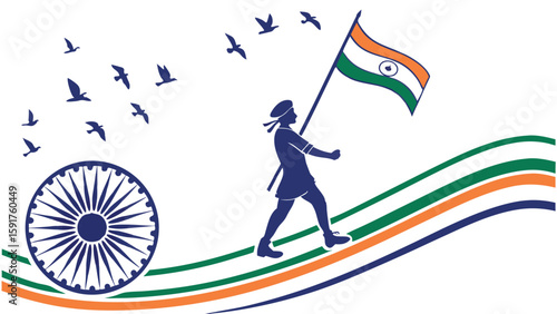 Person carrying flag national pride