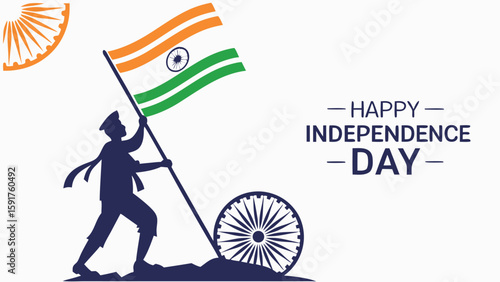 Person carrying indian flag illustration