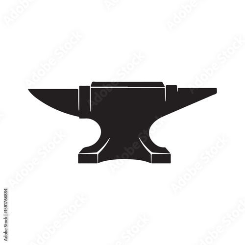 Anvil silhouette vector flat illustration design